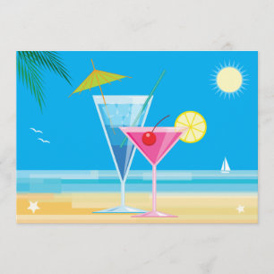 Tropical Beach Couple's Shower Invitation