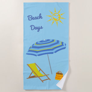 Tropical Beach Days Summer Umbrella Vacation Towel