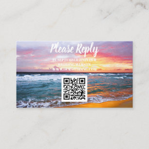 Tropical Beach Destination Coastal Wedding  Enclosure Card