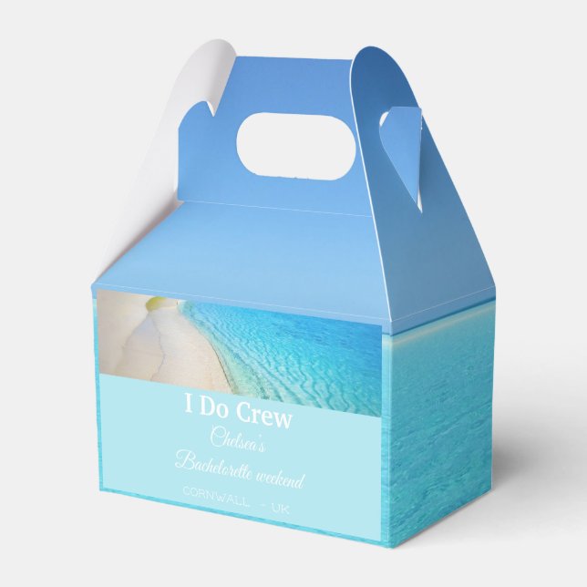 Tropical Beach Destination I Do Crew Party  Favor Box (Front Side)