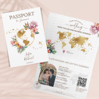 Tropical Beach Destination Wedding Passport QR Cod