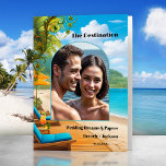 Tropical Beach Destination Wedding Photo Pocket Folder<br><div class="desc">Pocket folder featuring your own photo framed by a tropical beach illustration. Beautiful to organize wedding and travel papers for a beach destination wedding.</div>