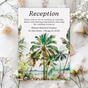 Tropical Beach Destination Wedding Reception Enclosure Card