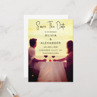 tropical beach destination wedding save the date