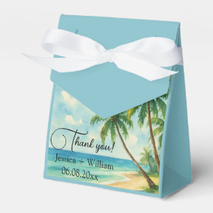 Tropical Beach Destination Wedding Thank you  Favor Box