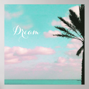 Tropical Beach, Dream, Ocean View, Clouds, Palm Poster
