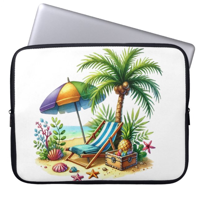 Tropical Beach Electronics Bag (Front)