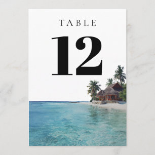 Tropical Beach Elegant Modern Table Number