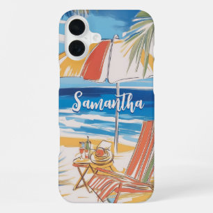 Tropical Beach Escape – Personalized Summer Paradi iPhone 16 Plus Case