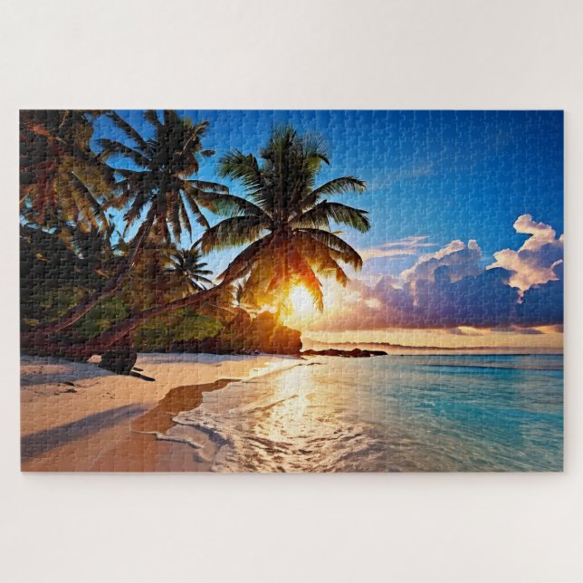 Tropical Beach Evening Jigsaw Puzzle (Horizontal)