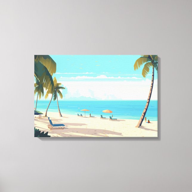 Tropical Beach Exotic Destination Vacation Canvas Print (Front)