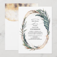 Tropical Beach Exotic Palm Leaves Bridal Shower