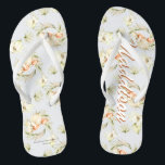 Tropical Beach Fashion | Bachelorette Flip Flops<br><div class="desc">Thank your best girls for standing by your side with these unique flip flops. The perfect bachelorette gift for your weekend party! Customize for your entire wedding party and of course the bride, or for your bridal shower or bachelorette weekend. Our bridal party flip flops are the perfect way for...</div>