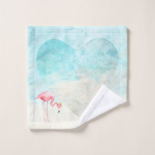 Tropical Beach Flamingo Bath Wash Cloth