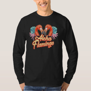 Tropical Beach Flamingos Beach Summer Aloha Flamin T-Shirt