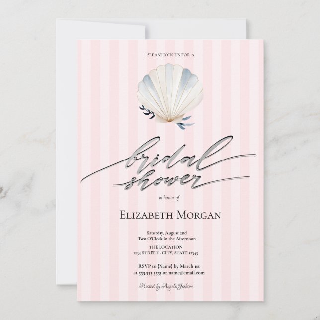 Tropical Beach Floral Arbor Bridal Invitation (Front)