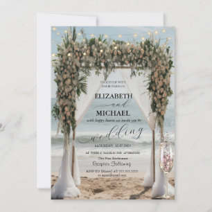 Tropical Beach Floral Arbor Invitation