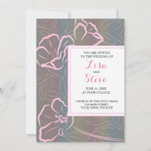 Tropical Beach Floral Destination Wedding Invitation