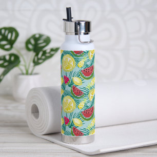Tropical Beach Fruits Watermelon Lemon Pineapple Water Bottle