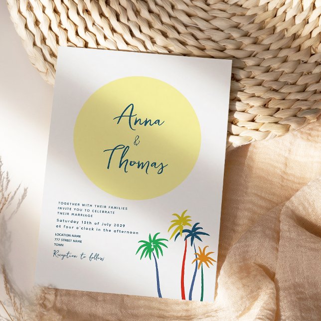 Tropical Beach Fun Wedding Invitation (Creator Uploaded)