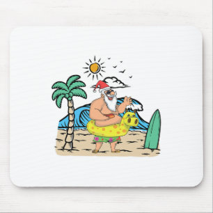 Tropical Beach Funny Santa Xmas Summer Christmas I Mouse Pad