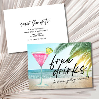 Tropical Beach Funny Wedding Save the Date