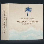 Tropical Beach Glitter Palm Wedding   Binder<br><div class="desc">Beach wedding planner.</div>