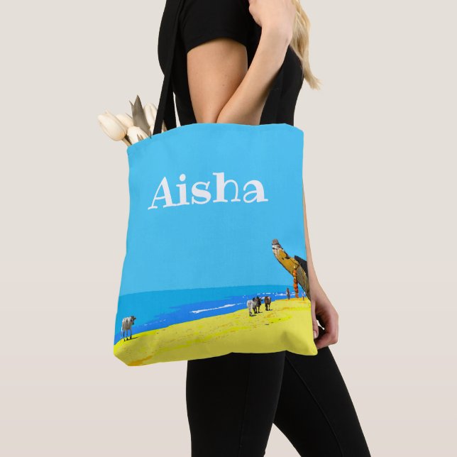 Tropical beach, Goa, India, Personalized  Tote Bag (Close Up)