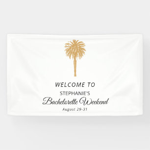 Tropical Beach Gold Palm Destination Bachelorette Banner