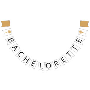 Tropical Beach Gold Palm Destination Bachelorette Bunting Flags