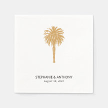 Tropical Beach Gold Palm Tree Destination Wedding