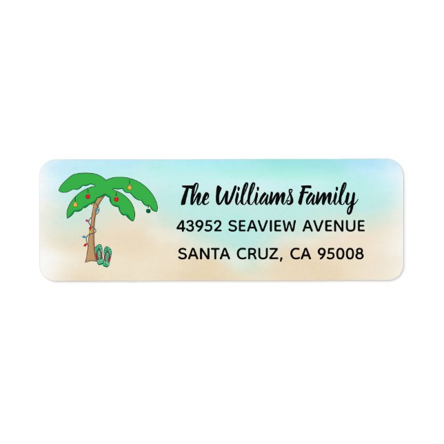 Tropical Beach Hawaiian Christmas Deck The Palms (Front)