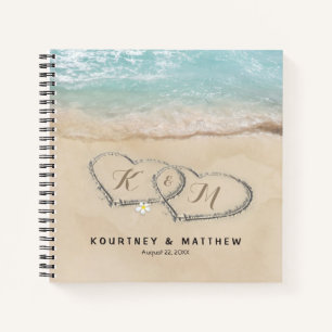 Tropical Beach Heart Shore Mariage Livre d'or