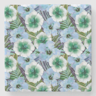 Tropical Beach Hibiscus Stone Coaster