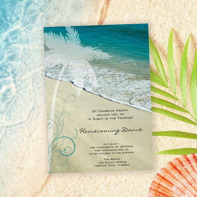 Tropical Beach Homecoming Dance Invitation (Creator Uploaded)