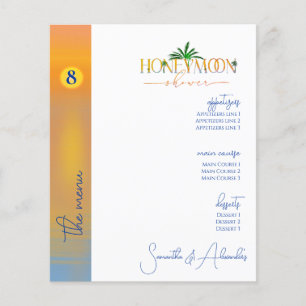Tropical Beach Honeymoon Fund Couple Shoe Menu