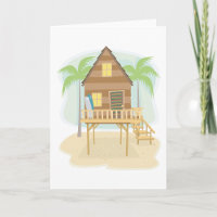 Tropical Beach Hut Surfboards and Palm Trees