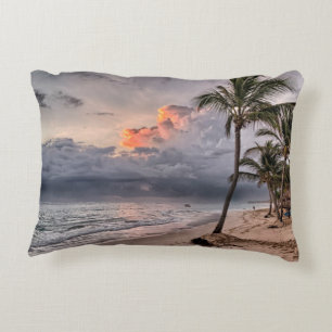 Tropical beach in the Caribbean Decorative Pillow