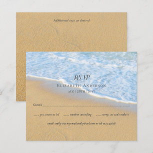 Tropical Beach Initials Sand Wedding RSVP