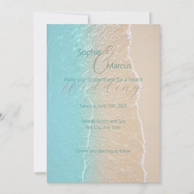Tropical Beach Invitation (Front)