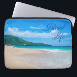 Tropical Beach Island Life Laptop Sleeve<br><div class="desc">Perfect for those who dream of living the beach life on an island. A beautiful tropical beach photo with turquoise water and the words "Island Life" in cursive script over the blue sky.</div>