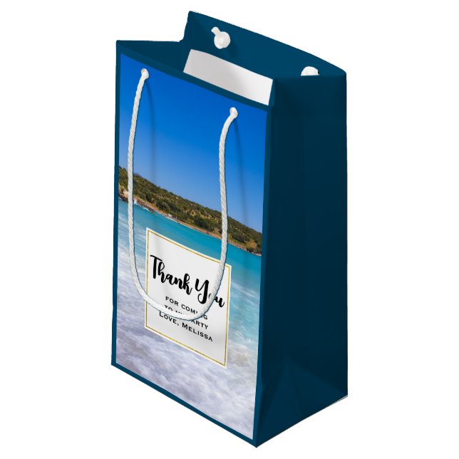 Tropical Beach Island Paradise Party Thank You Small Gift Bag (Front Angled)
