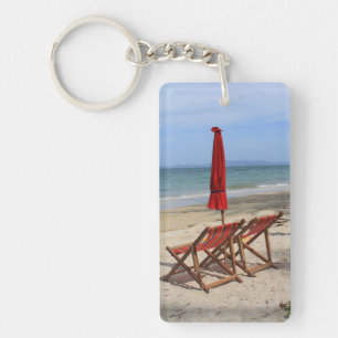 Tropical beach keychain