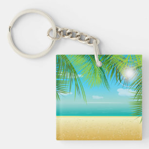 Tropical Beach Keychain