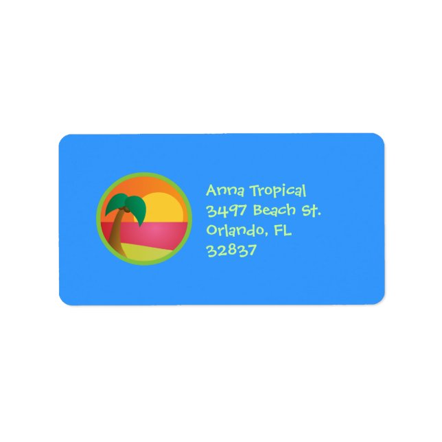 Tropical Beach Label (Front)