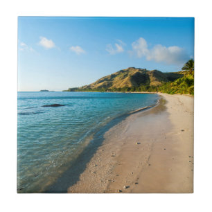 Tropical Beach Landscape, Fiji Tile