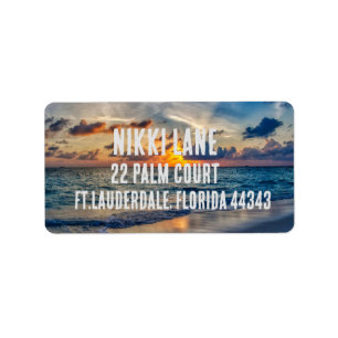 TROPICAL BEACH LARGE RETURN ADDRESS LABELS