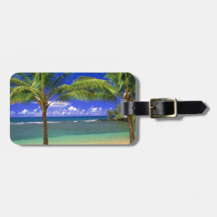 tropical beach luggage tag