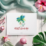 Tropical Beach-mas Money Envelope<br><div class="desc">These Christmas money envelopes feature the words "Merry Beach-mas" in fun hand lettered typography with a palm tree and Santa on the beach. Personalize with the recipients name and the gift givers name. Order small quantities or money envelopes in bulk to give out holiday bonuses. The inside features a matching...</div>