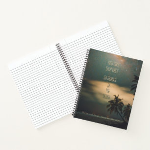 Tropical Beach Moonlight Memories Quote &Names Notebook